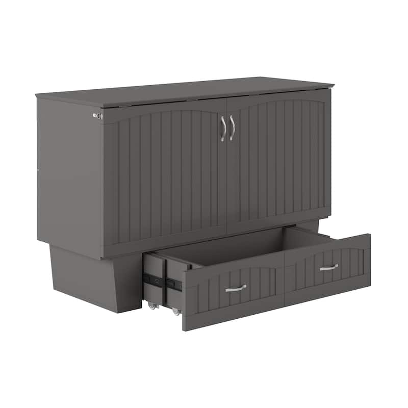 Nantucket Murphy Bed Chest with Mattress and Built-in Charging Station