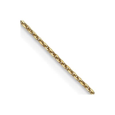 Curata 14k Yellow Gold Solid 0.65mm Diamond Cut Cable Chain Necklace (Lobster) Options: 16 18 20 24