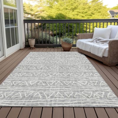 Machine Washable Indoor/ Outdoor Chantille Morrocan Boho Rug