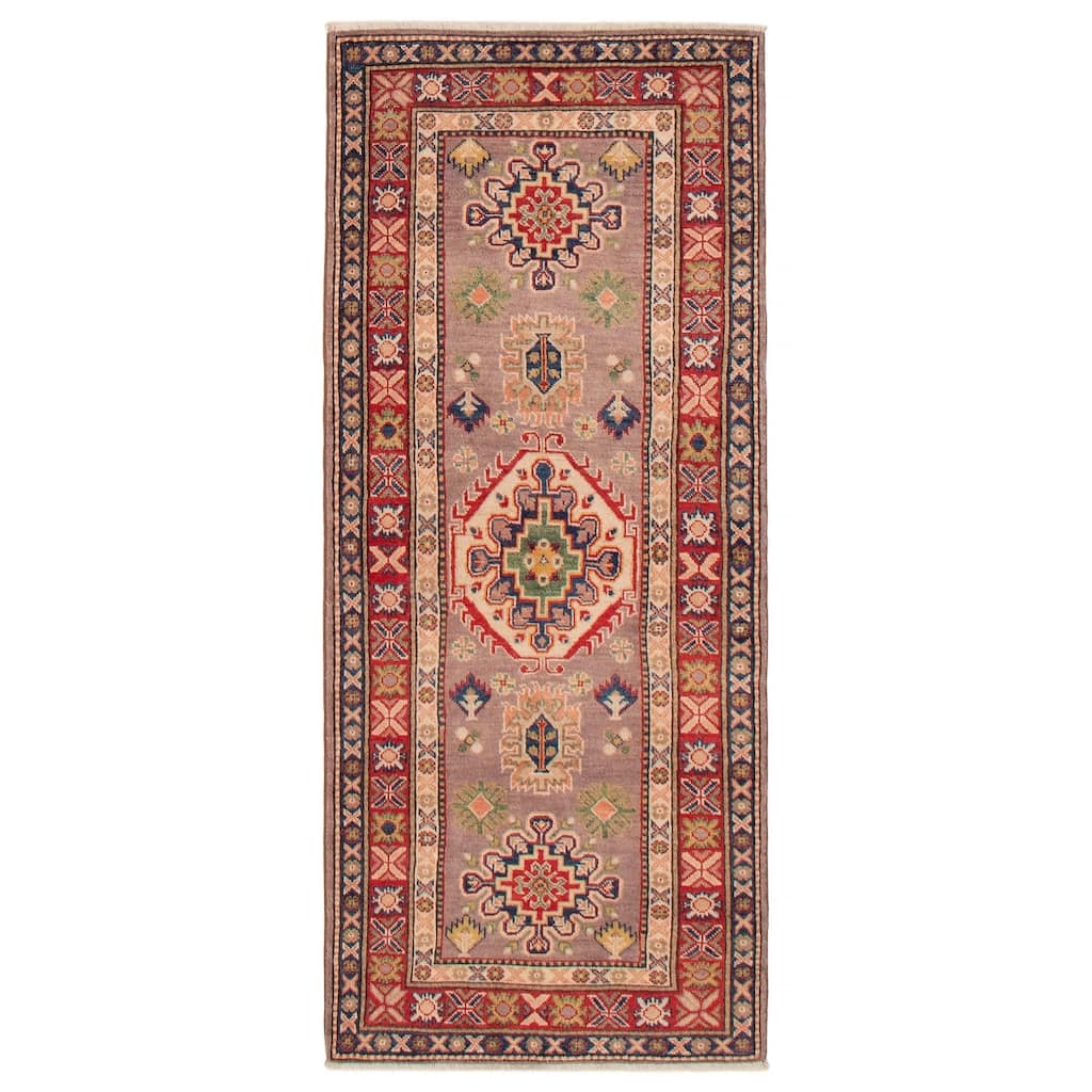 ECARPETGALLERY Hand-knotted Uzbek Ghazni Brown Wool Rug - 2'9 x 6'6