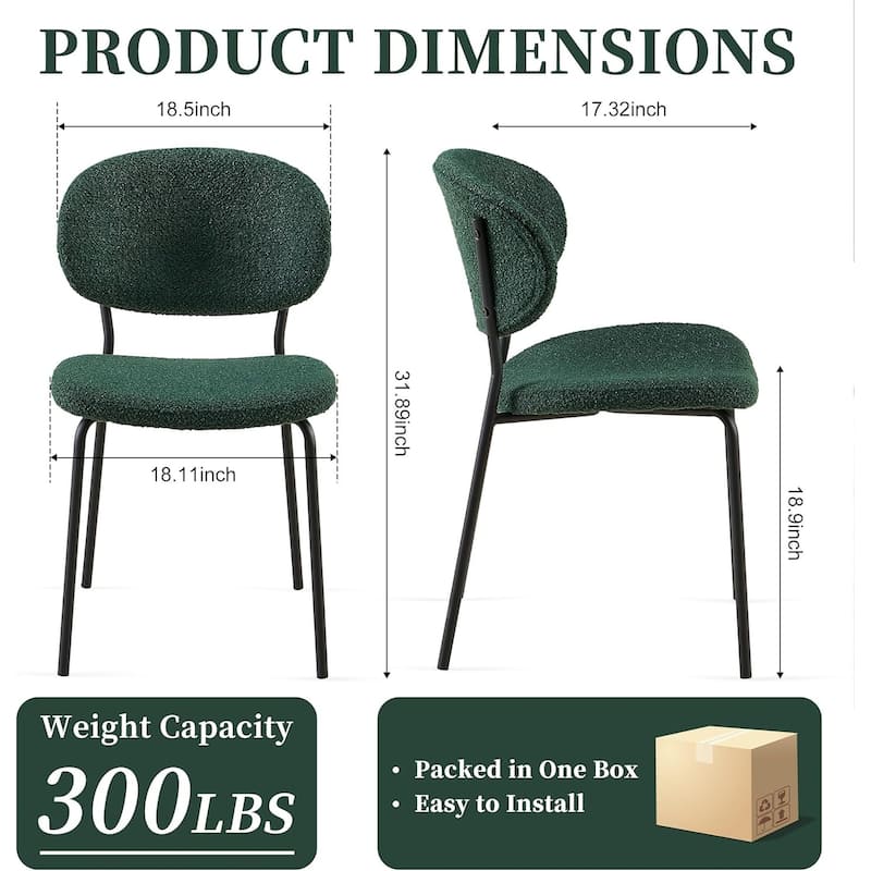 Howtai Round Kitchen Dining Chairs Upholstered,Metal Legs