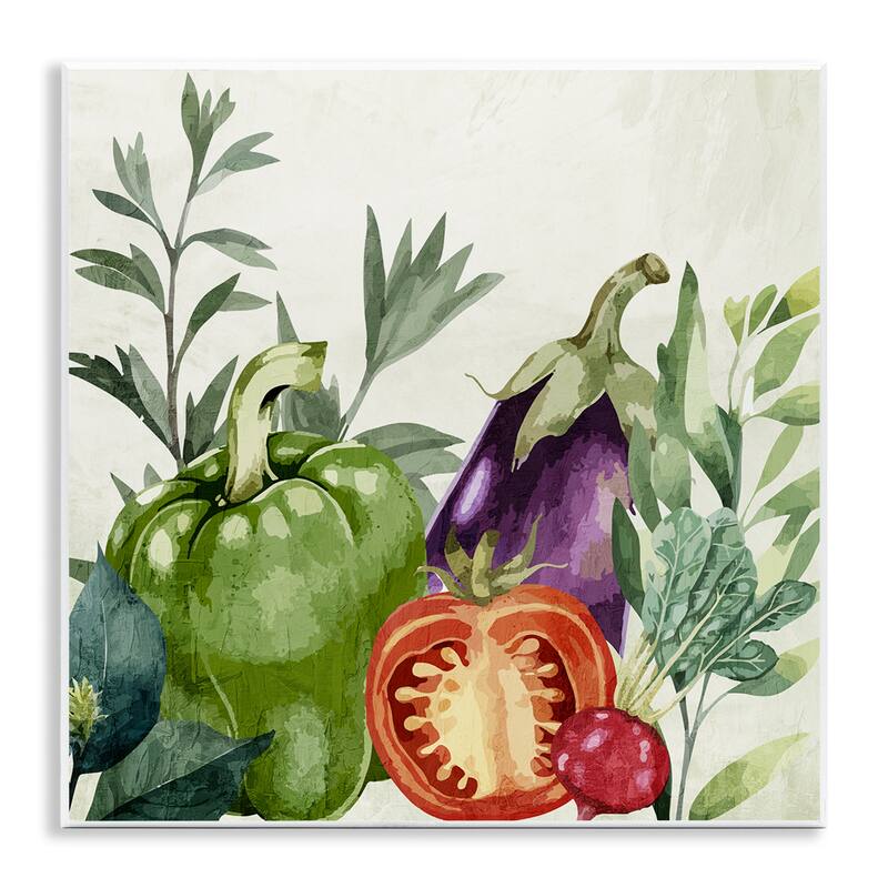 Stupell Organic Garden Vegetables Wall Plaque Art Design By Kim Allen - 12 x 12