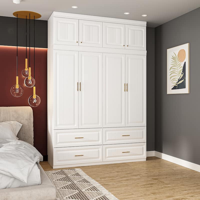 Armoires Wardrobes Shelves Door Bedroom Storage Closet(93.9"/74.2"H)