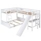 preview thumbnail 17 of 16, Twin over Full Bunk Bed with Desk and Slide,Full-Length Guardrail Twin Size Loft Bed.