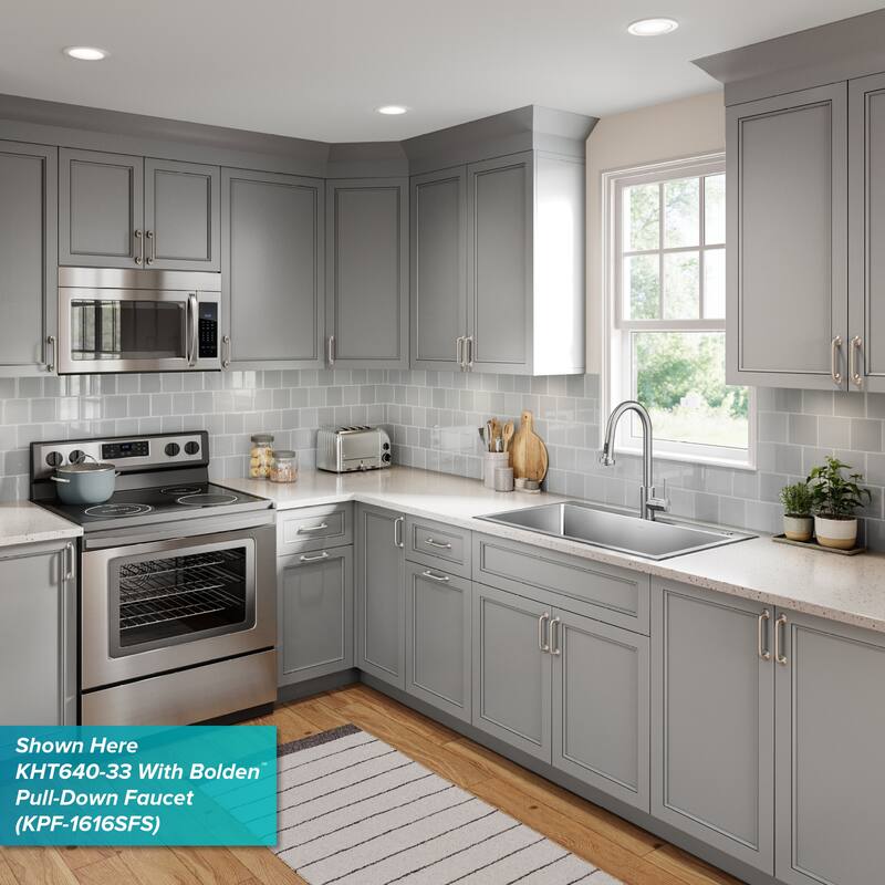 KRAUS Fairlane Drop In Top Mount 18 Gauge Stainless Steel Kitchen Sink