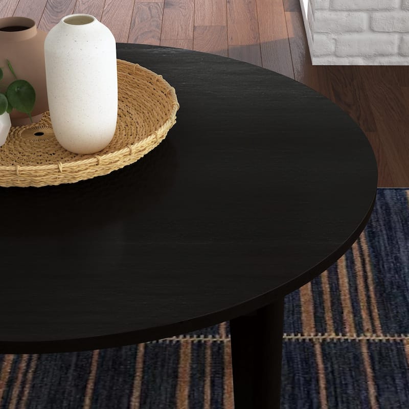 Brentwood Black Wood Round Dining Set - 47" x 30" x 47"