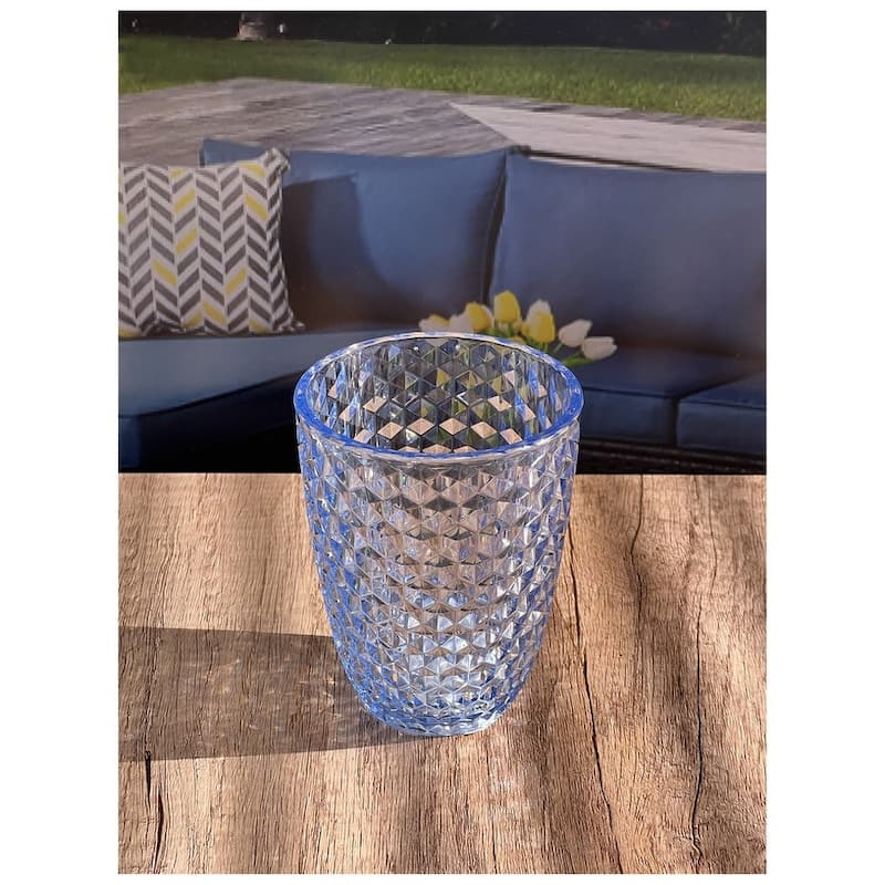 Diamond Cut Acrylic Glasses Drinking Set of 4