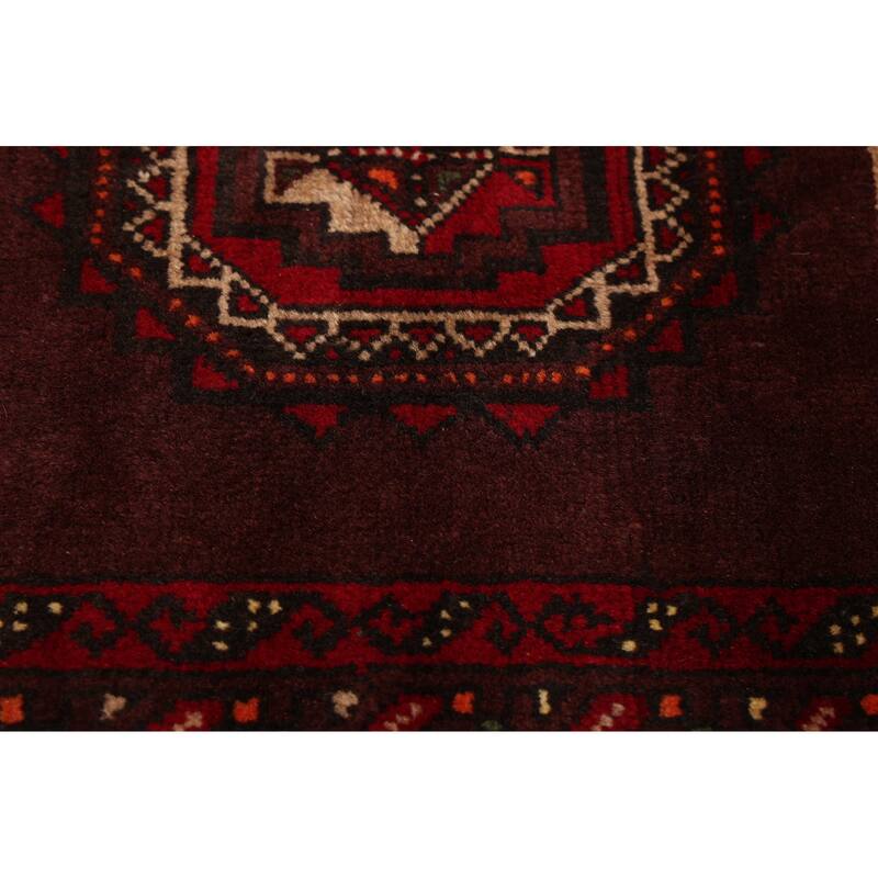ECARPETGALLERY Hand-knotted Teimani Dark Burgundy Wool Rug - 3'4 x 6'0