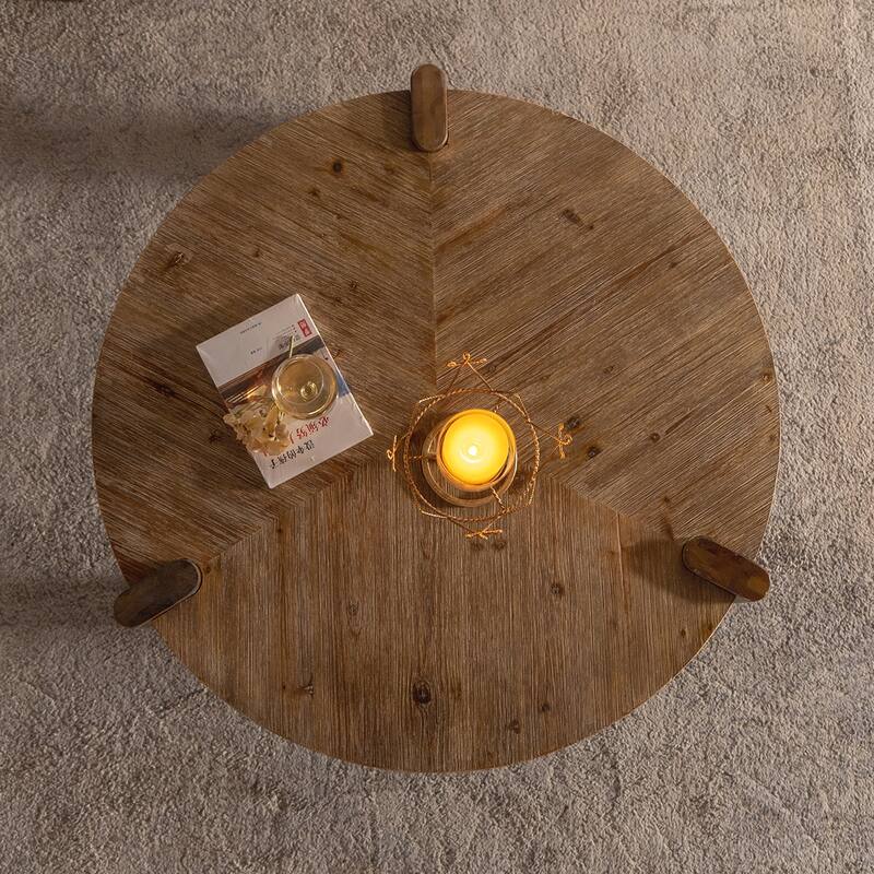 Three Legs Wood Round Coffee Table