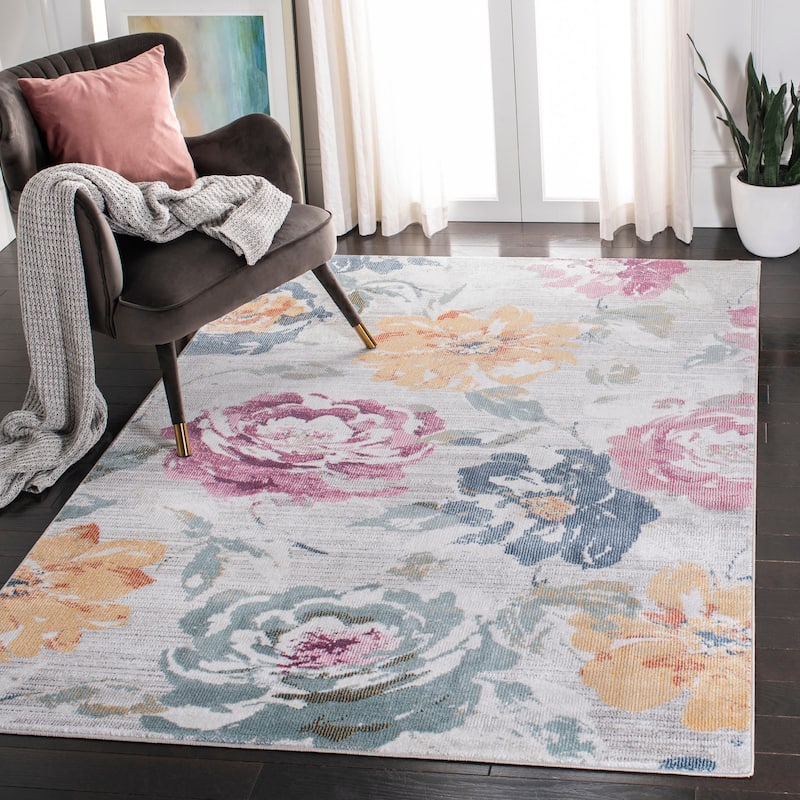 SAFAVIEH Porcello Christie Modern Abstract Rug - 4'5" x 6'5" - Grey/Yellow