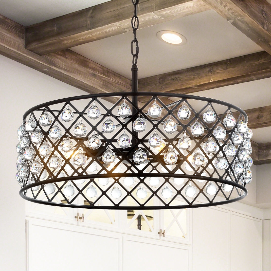 JONATHAN Y Toronto Crystal/Metal LED Pendant