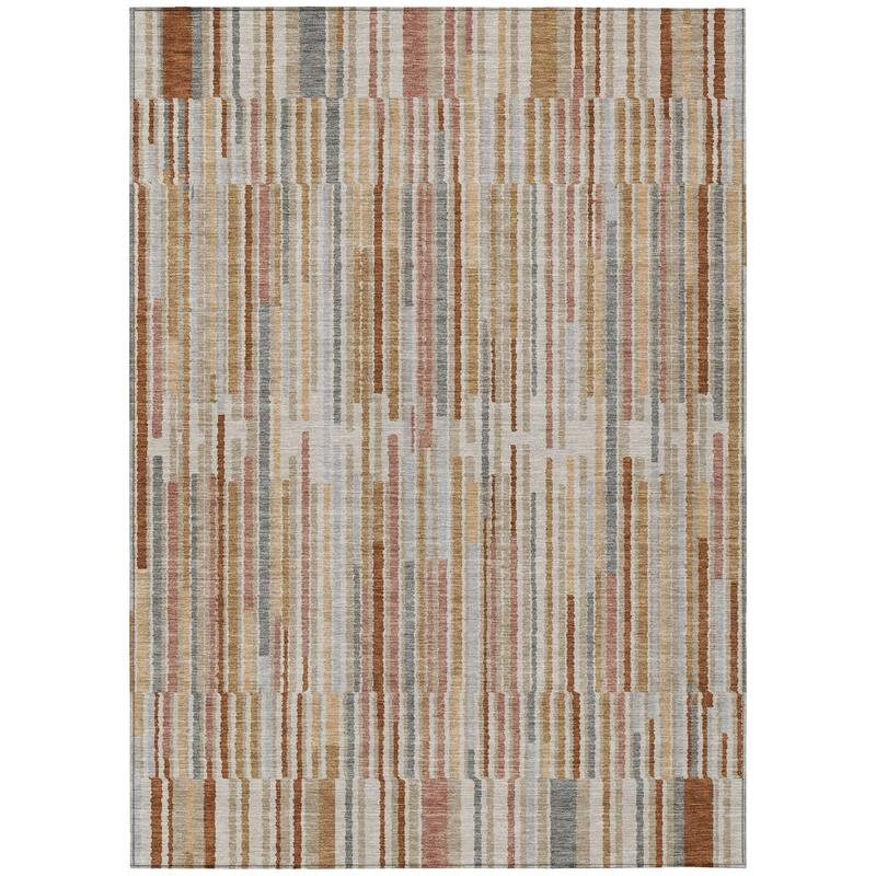 HomeRoots Striped Transitional Rectangle Outdoor Rug