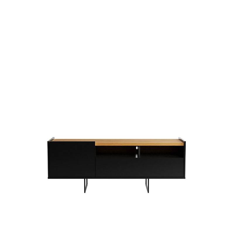 Winston 53 In. 4 Shelf Media Cabinet Console - Black