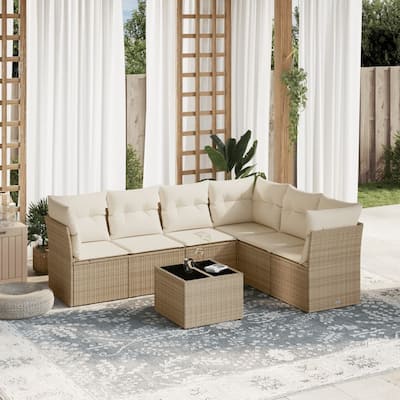 vidaXL Garden Sofa Set Beige - 21.7 x 21.7 x 14.6