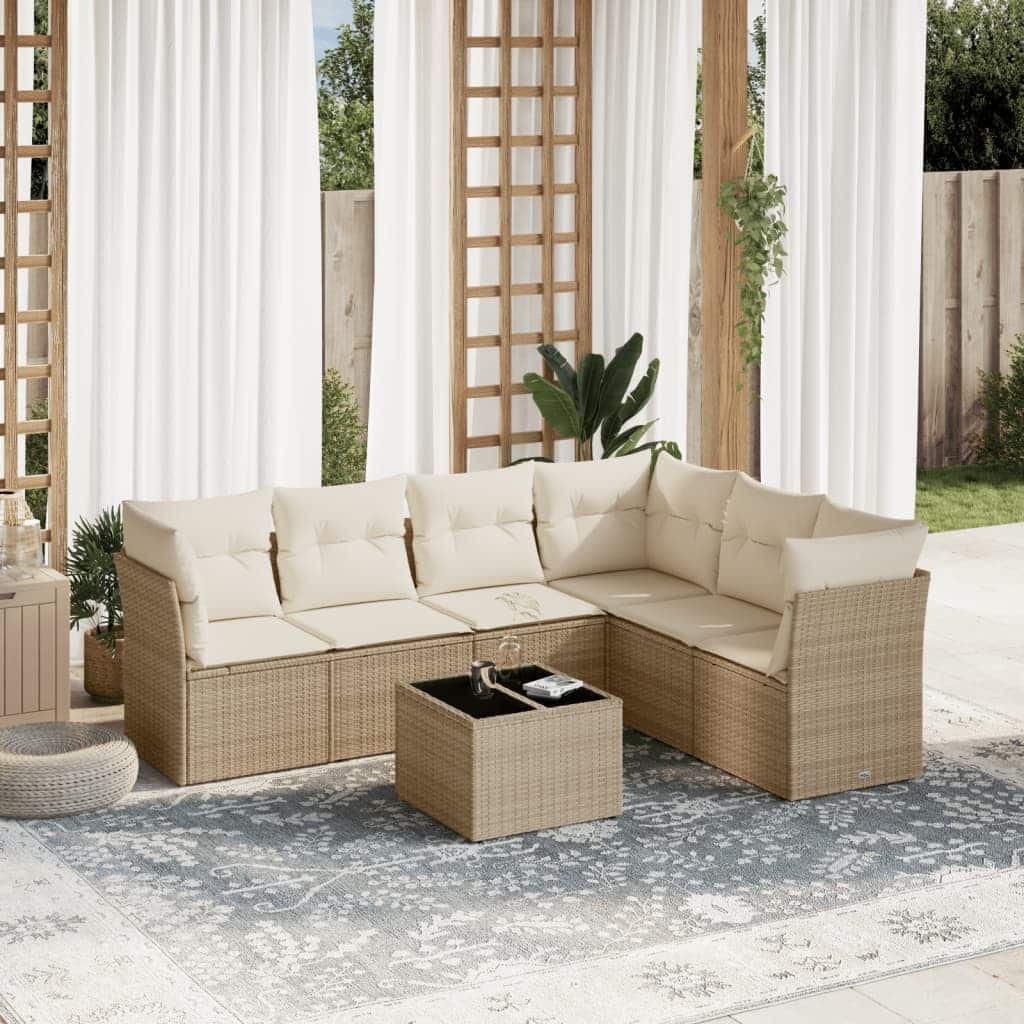 vidaXL Garden Sofa Set Beige - 21.7 x 21.7 x 14.6