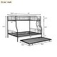 preview thumbnail 9 of 7, 2 In 1 Full XL Over Queen Metal Bunk Bed With Trundle,Save Space