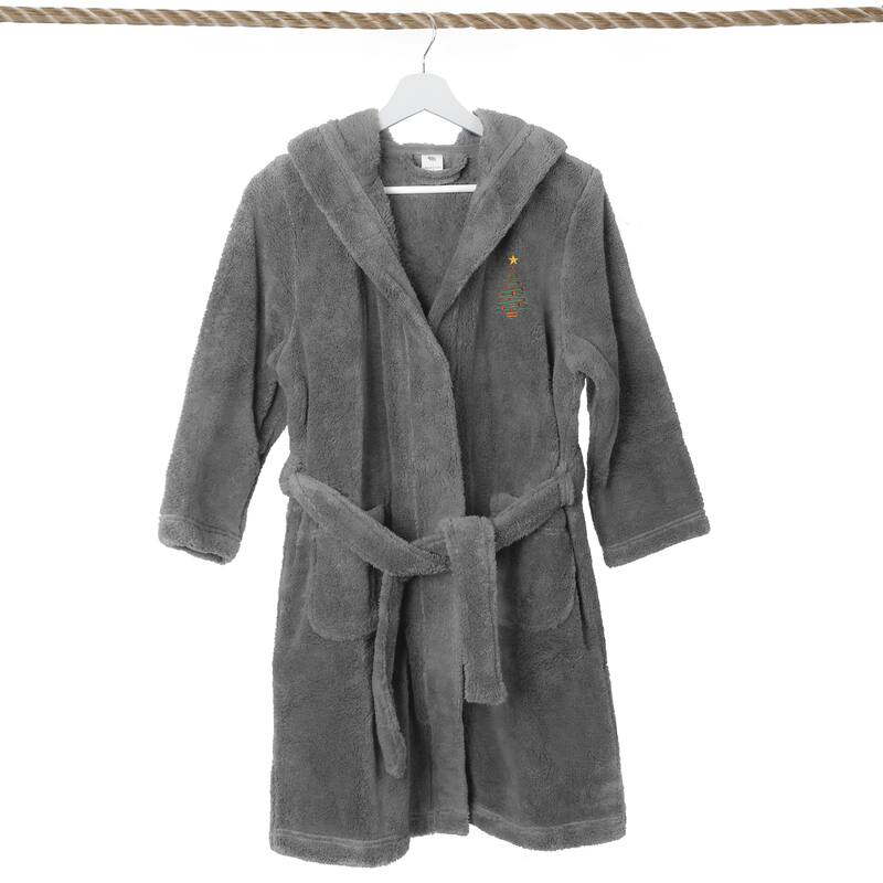 Sweet Kids 100% Polyester SUPER PLUSH Double Brushed Hooded Bathrobe - CHRISTMAS TREE