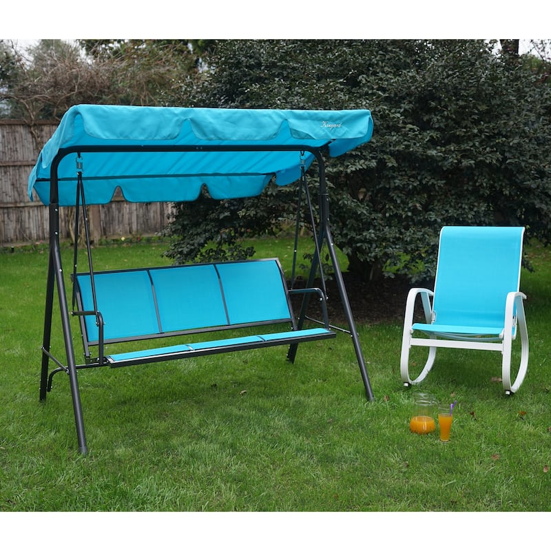 Kozyard Belle 3-person Outdoor Patio Swing with Canopy