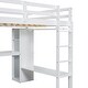 preview thumbnail 8 of 13, Full Size Loft Bed with L-shaped Desk,Wardrobe and Storage Shelves
