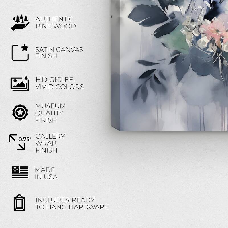 Wynwood Studio Canvas Floral and Botanical August s Flowers White and Antique White Farmhouse Wall Art Canvas Print