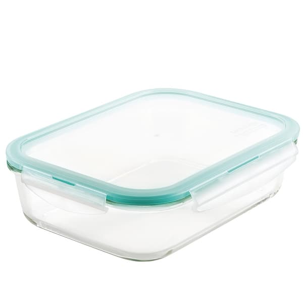 LOCK & LOCK Purely Better Glass Food Storage Container with Lid,  Rectangle-51 oz, Clear