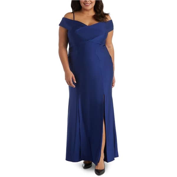 nightway formal dresses Off Shoulder Burgundy Satin Long Prom Dresses with High Slit, Off the – Lwt  Dress main image 1