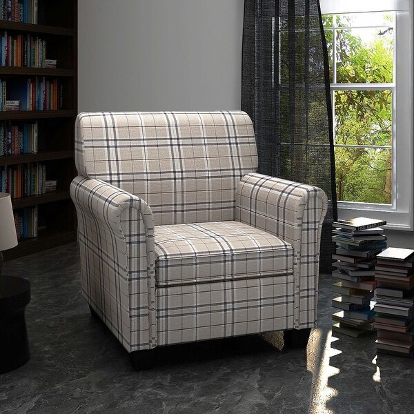 vidaXL Sofa Chair Armchair Fabric Cream Seat Cushion