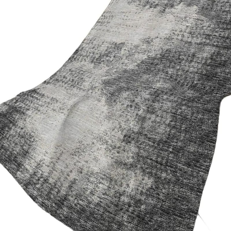 HomeRoots 50" X 70" Black And Beige Abstract Polyester Woven Plush Throw Blanket