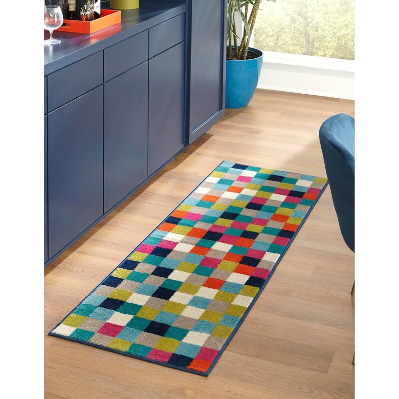 Contemporary Chorisia Collection Area Rug - 2'11"x12' - Multi