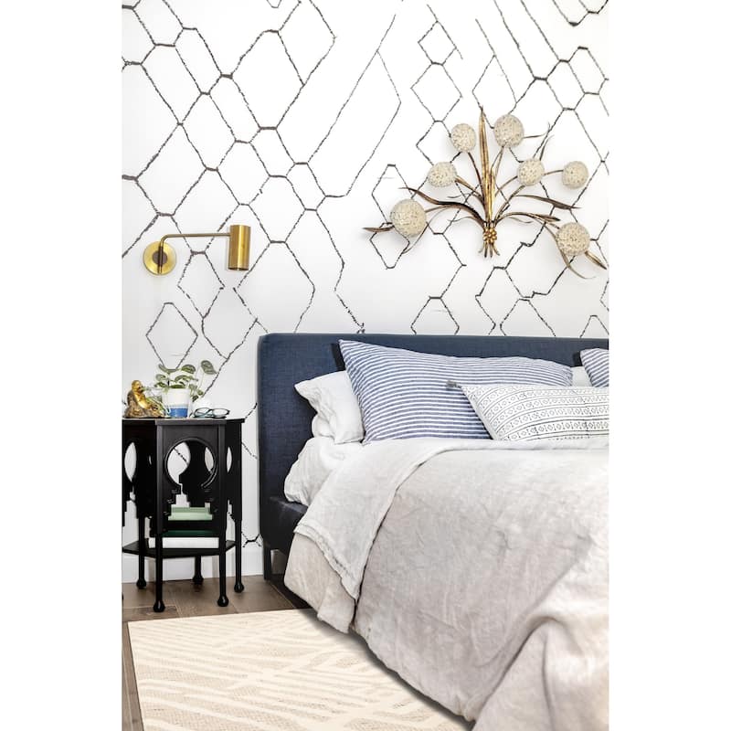 ECARPETGALLERY Hand-knotted Tangier Cream Wool Rug - 5'0 x 7'11