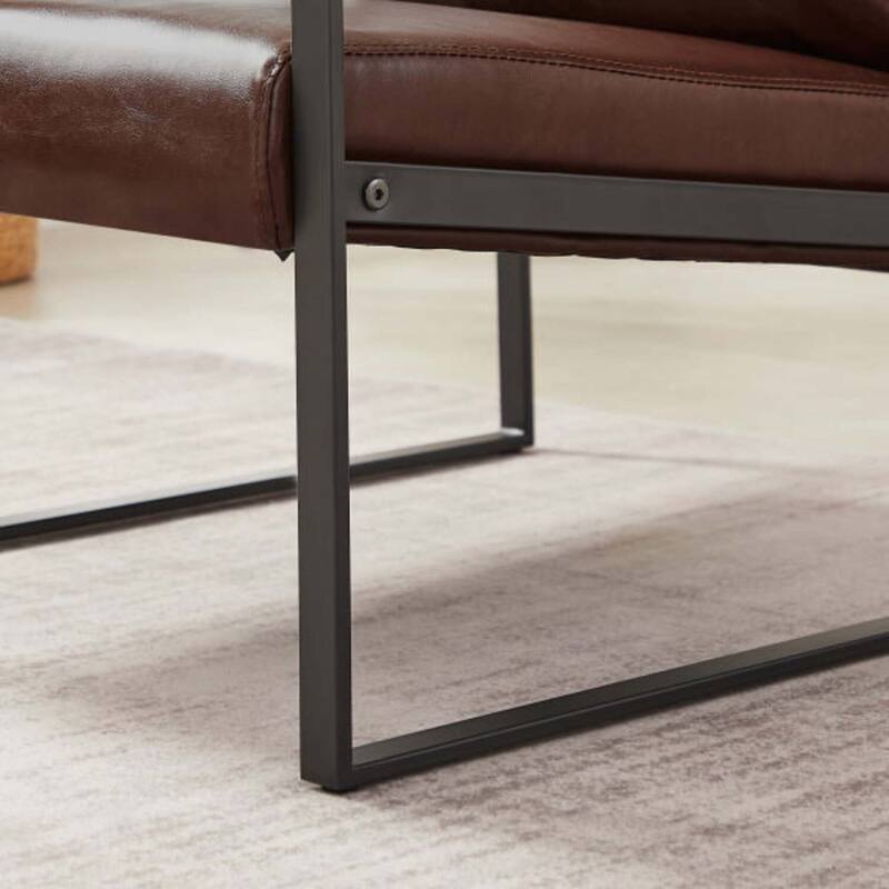 Homy Lin Living Room, Office or The Reception Area PVC Leather Accent arm Chair with Extra Thick Padded backrest