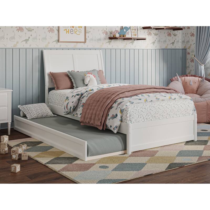 Andorra Platform Bed with Panel Footboard and Twin Trundle