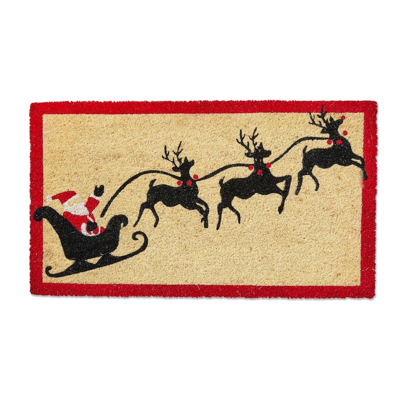 Santa Is Coming To Town Pvc Coir Mat
