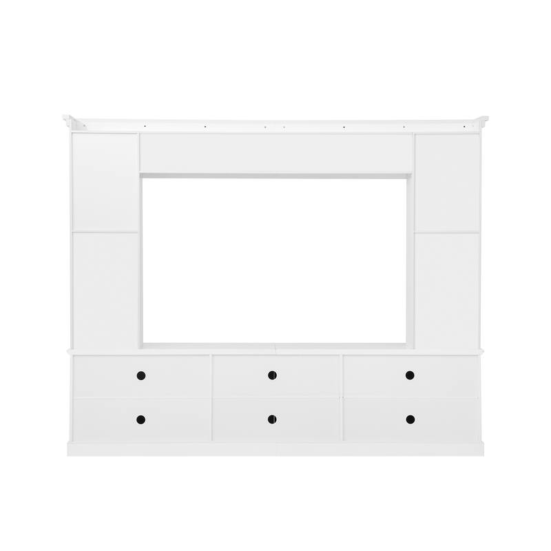 All-in-One Modern TV Stand with Bookcase for TVs up to 70 inch, Entertainment Center with 3 Adjustable Shelves