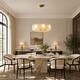 preview thumbnail 3 of 5, 24 in. 8-Light Gold Alabaster Chandelier - 24-inch