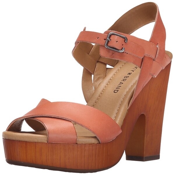 Lucky Brand Womens Nova Leather Peep Toe Special Occasion Ankle Strap Sandals
