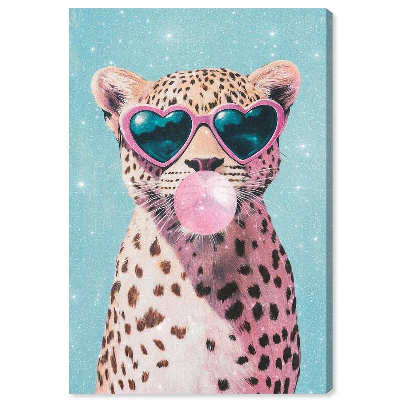 Pastel Cheetah Bubblegum Canvas by Art Remedy, Gallery Wrapped - 24" x 36"
