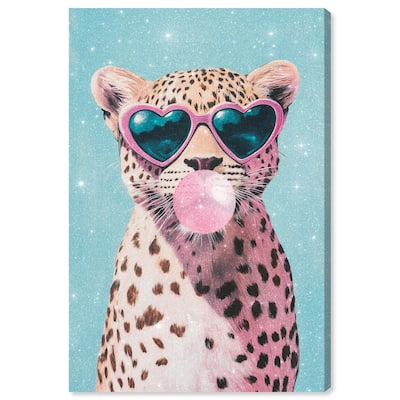 Pastel Cheetah Bubblegum Canvas by Art Remedy, Gallery Wrapped
