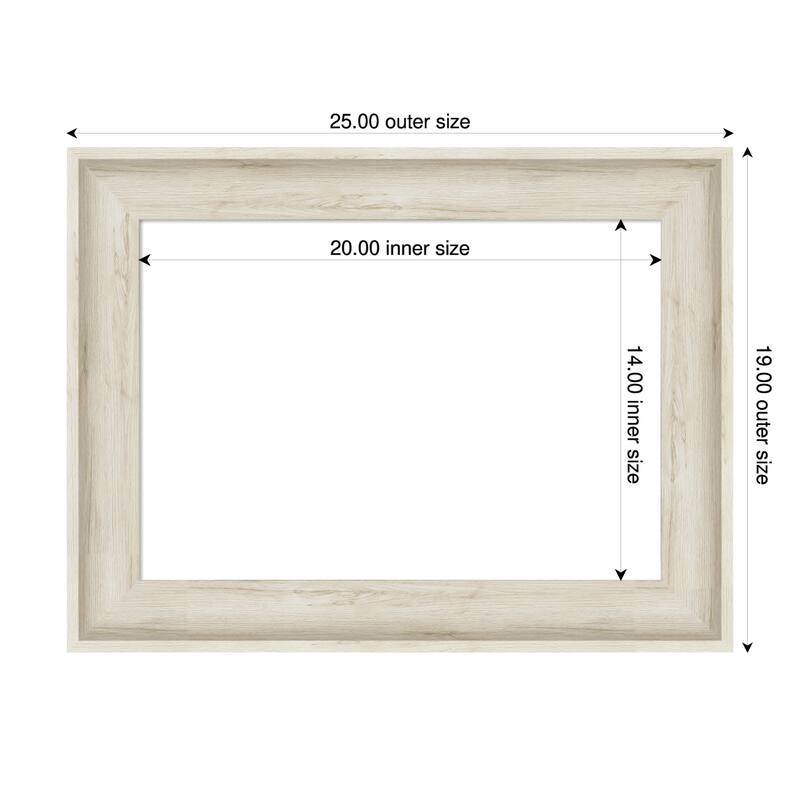 Amanti Art Regal Birch Cream Framed Dry Erase Magnetic Board - 25 x 19 in