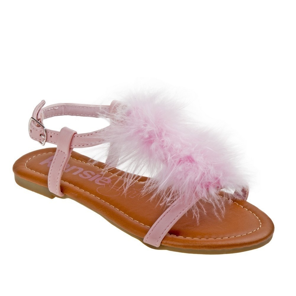 pink fluffy sandals