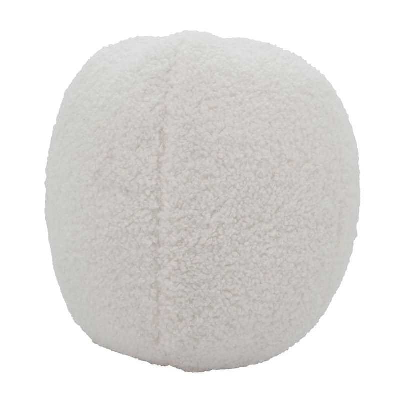 Fluffy Fun Faux Fur Ball Poly Filled Throw Pillow - 10"x10" - Ivory