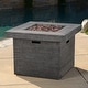 preview thumbnail 33 of 42, Dakota Magnesium Oxide Square Gas Fire Pit by Christopher Knight Home Grey
