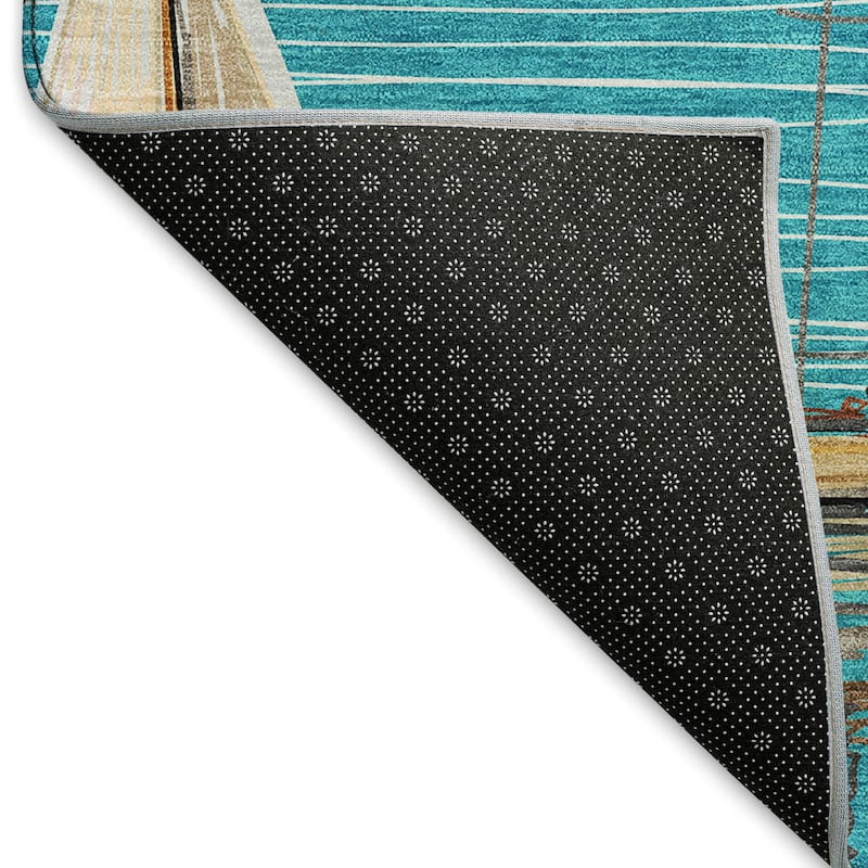 Premium Washable Super Soft Sailboat Marina Mayfield Rug