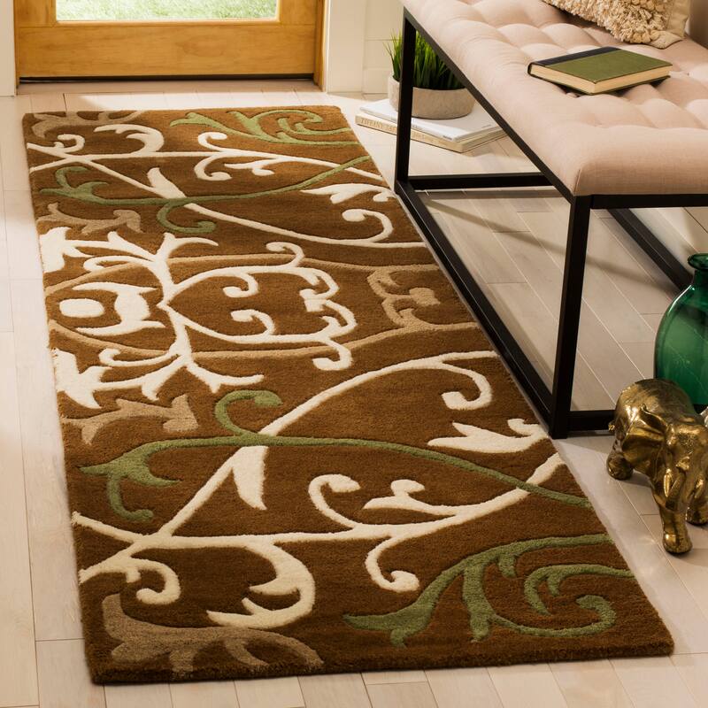 SAFAVIEH Handmade Soho Lakendra N.Z. Wool Rug - 2'6" x 8' Runner - Brown/Multi
