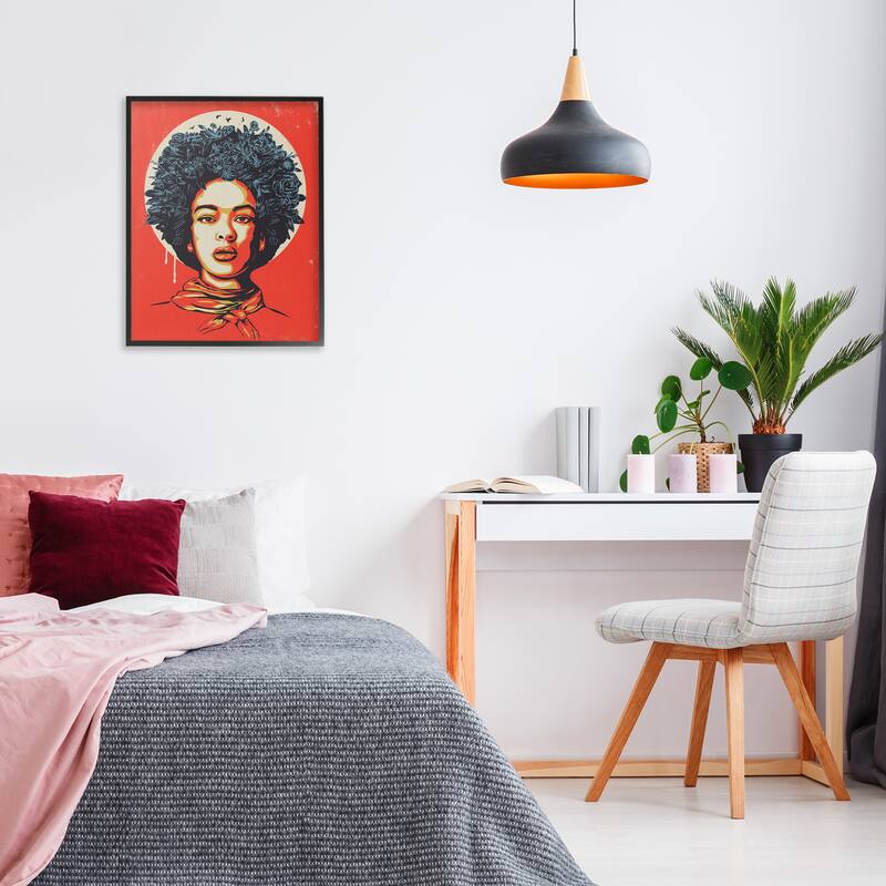 Stupell Vibrant Portrait of Woman Framed Giclee Art Design By Balazs Solti