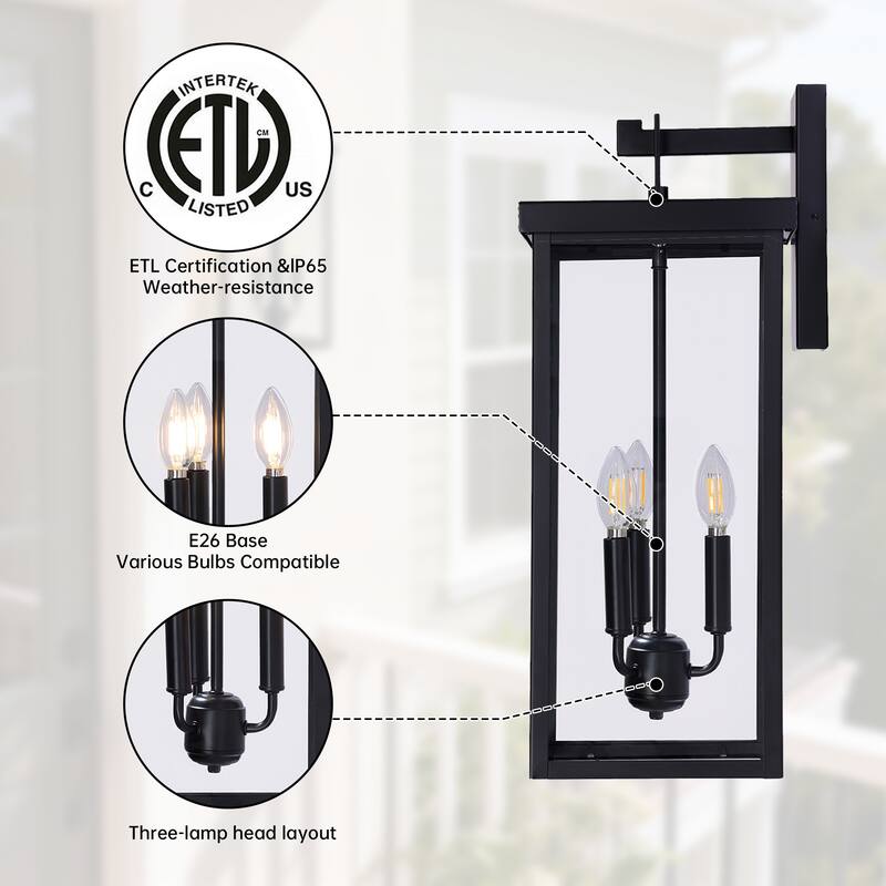 Outdoor Iron Rectangular Wall Light