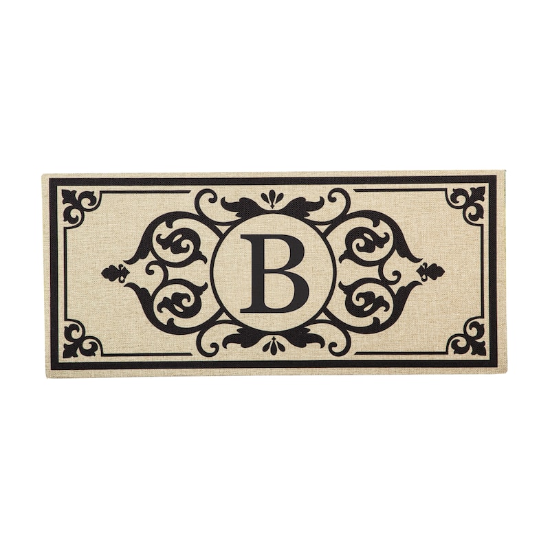 Cambridge Monogram Burlap Sassafras Switch Mat, Letter B
