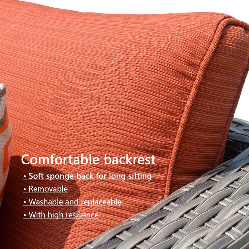 OVIOS Patio Furniture Deep Seat Wicker 9-piece Set