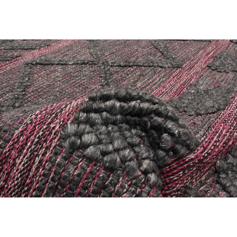 ECARPETGALLERY Braid weave Sienna Grey Wool Rug - 5'1 x 8'0