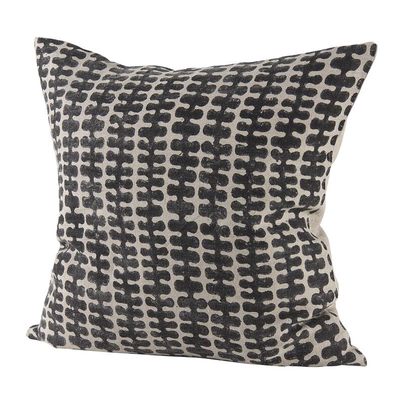 Miriam Beige & Black Patterned Decorative Pillow Cover - Accent - 18.0L x 18.0W x 0.2H